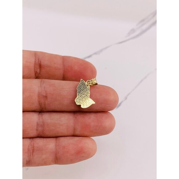 ❤️ 10k solid Gold pendant praying hands pendant - Picture 2 of 5